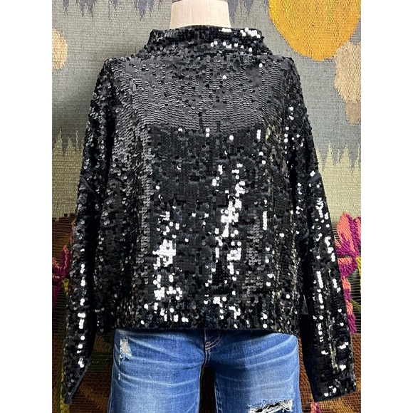 Anthropologie Sequined Cashmere Sweater LP - Picture 1 of 10